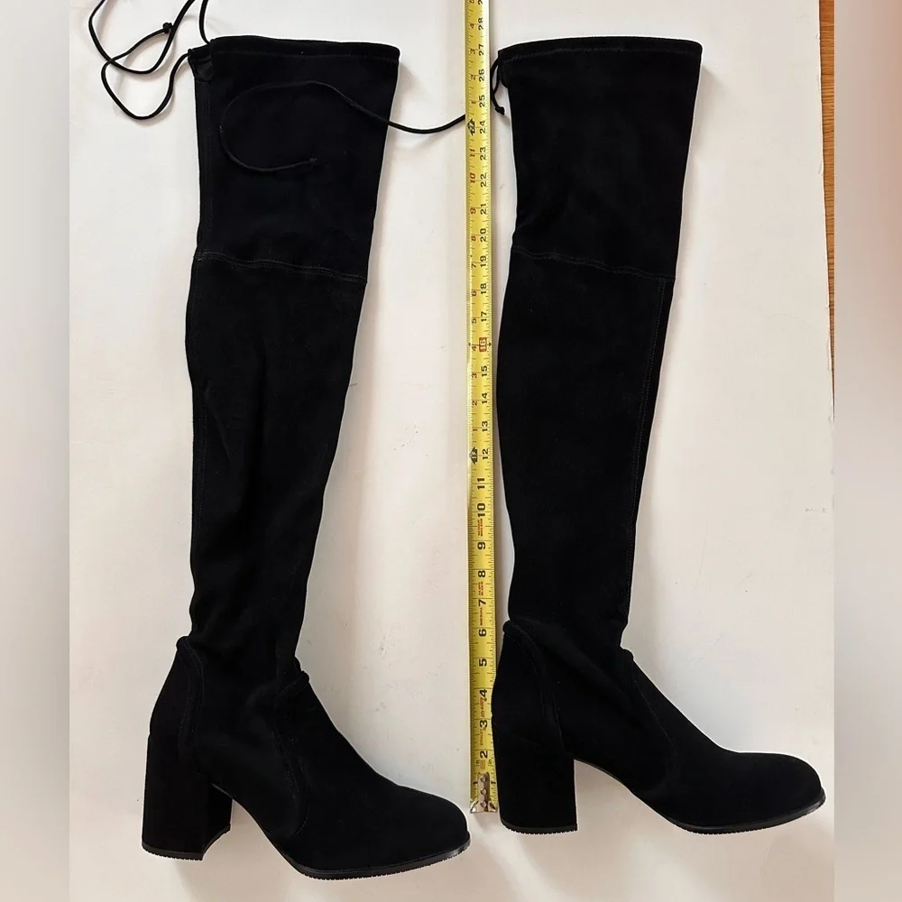 Stuart Weitzman over the knee black suede boots